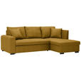 ECKSOFA in Webstoff Goldfarben  - Goldfarben, Design, Kunststoff/Textil (238/158cm) - Xora