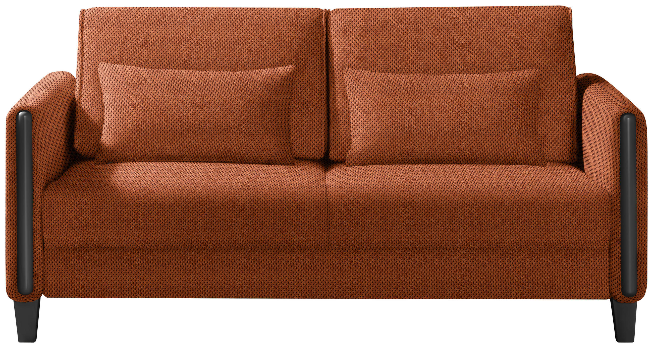 SCHLAFSOFA in Holz, Textil Schwarz, Rostfarben  - Rostfarben/Schwarz, Design, Holz/Textil (174/88/104cm) - Niels Andersson