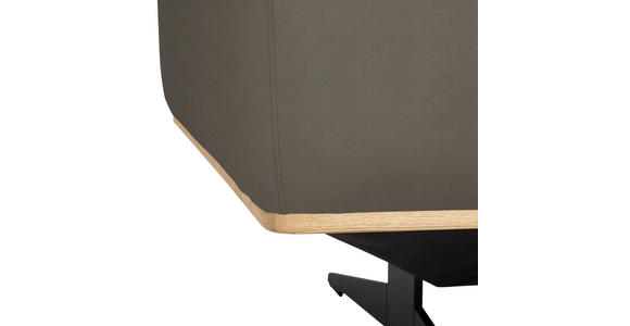 ECKSOFA  in Echtleder Graubraun  305/163 cm  - Eichefarben/Graubraun, Design, Leder/Holz (305/163cm) - Novel