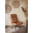 SESSEL in Echtleder Cognac  - Cognac/Schwarz, MODERN, Leder/Metall (74/105/92cm) - Johann Jakob