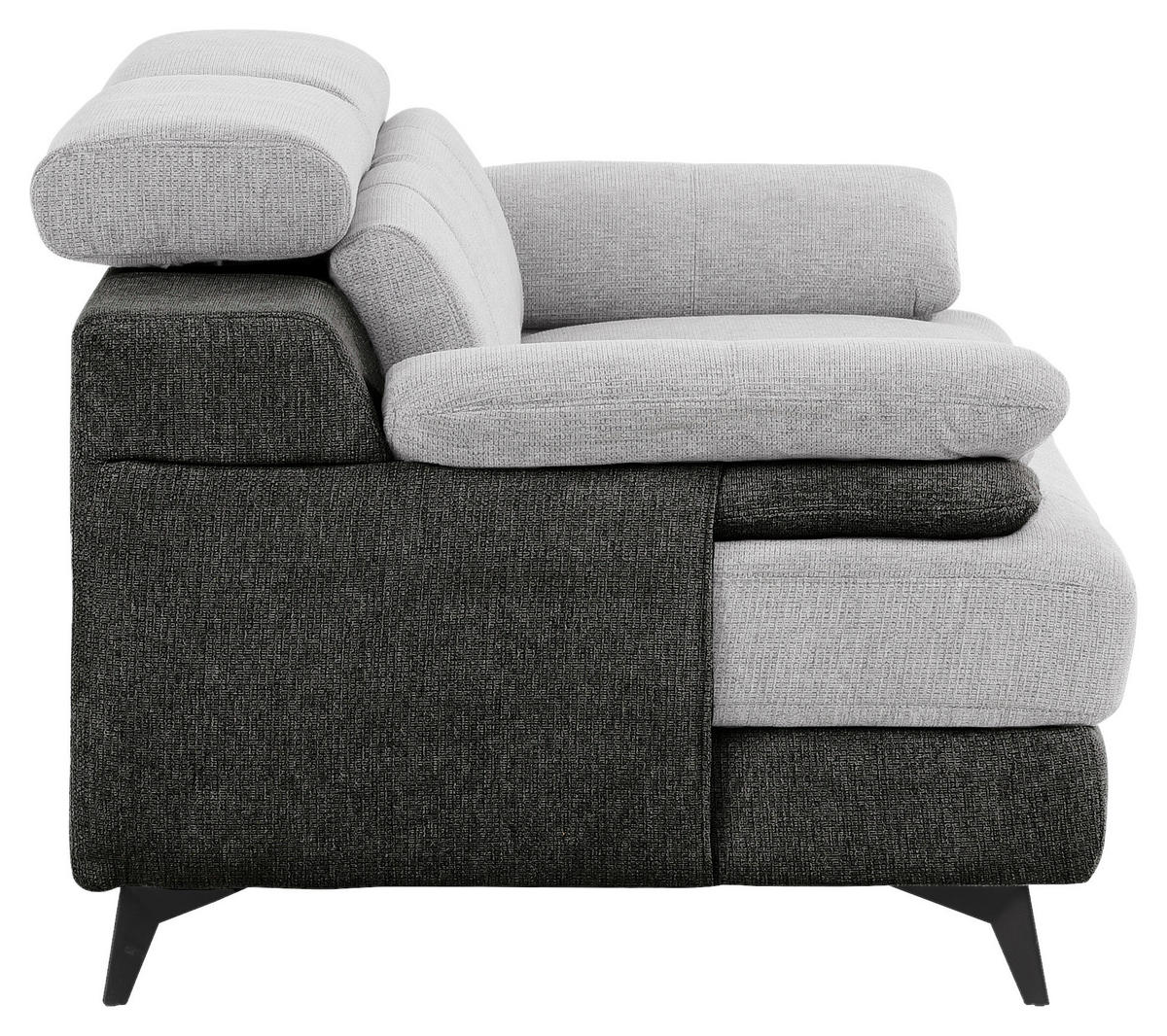 3-SITZER-SOFA in Chenille Graphitfarben, Silberfarben  - Silberfarben/Schwarz, Design, Textil/Metall (225/80/104cm) - Livetastic