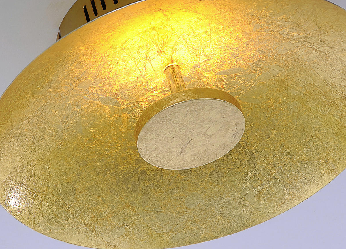 PLAFONIERĂ CU LED - auriu, Design, metal (50/50/11cm)