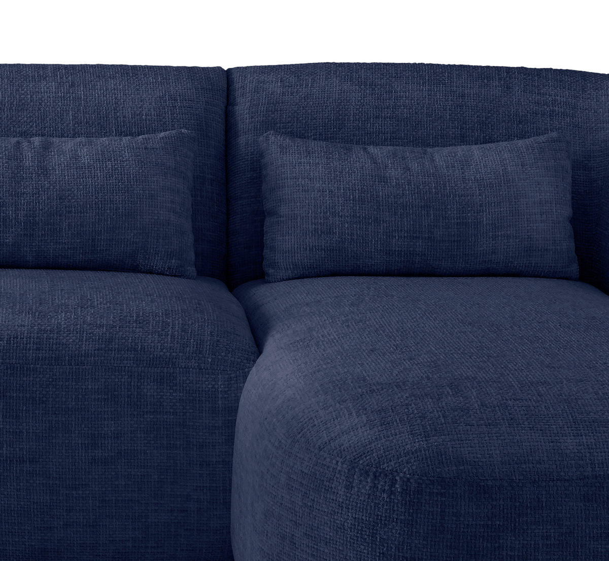 ECKSOFA in Struktur Dunkelblau  - Schwarz/Dunkelblau, Modern, Kunststoff/Textil (256/160cm) - Livetastic