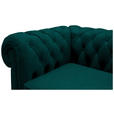 CHESTERFIELD-SOFA Webstoff Waldgrün  - Waldgrün/Wengefarben, LIFESTYLE, Holz/Textil (206/76,5/96cm) - Landscape