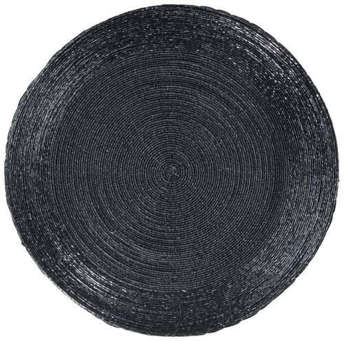 ÉTKEZŐALÁTÉT Üveg, textil  - fekete, Lifestyle, Üveg/textil (35cm) - Ambia Home