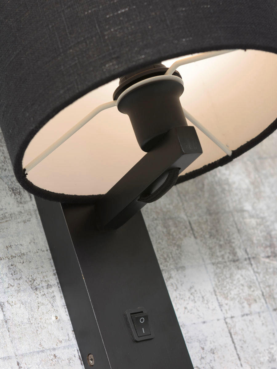 Thumbnail - Good & Mojo Wandleuchte Good&Mojo,Schwarz, Holz, Textil, Bambus, 24x36x19 cm, LED-Leuchtmittel austauschbar, Lampen & Le...