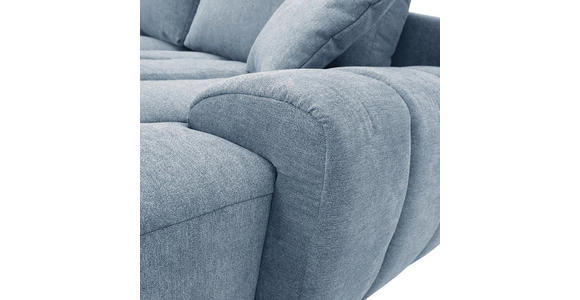 ECKSOFA Blau Flachgewebe - Blau/Schwarz, KONVENTIONELL, Holz/Textil (275/180cm) - Carryhome