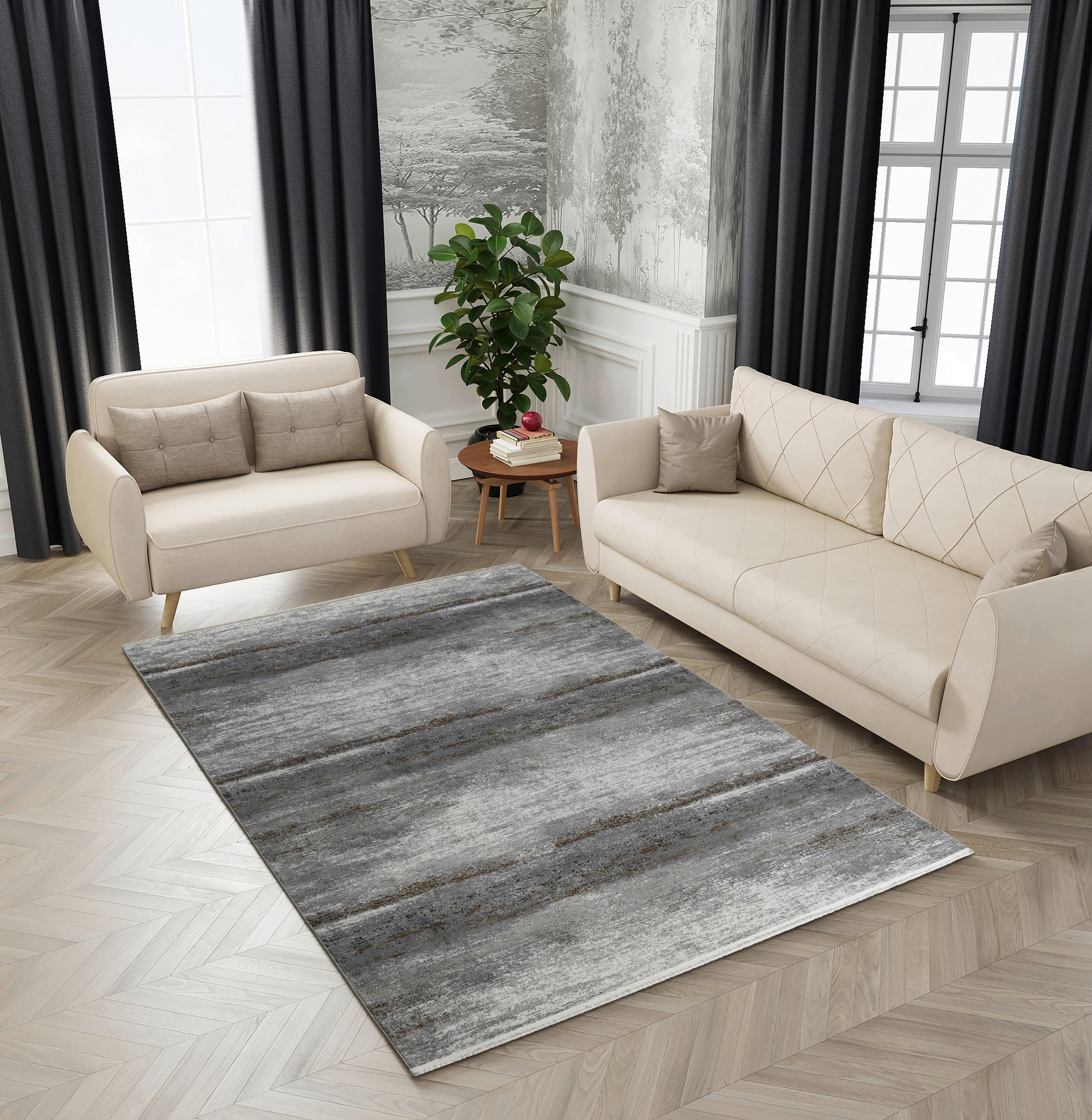 WEBTEPPICH 140/200 cm Hellgrau  - Hellgrau, Design, Textil (140/200cm) - Dieter Knoll