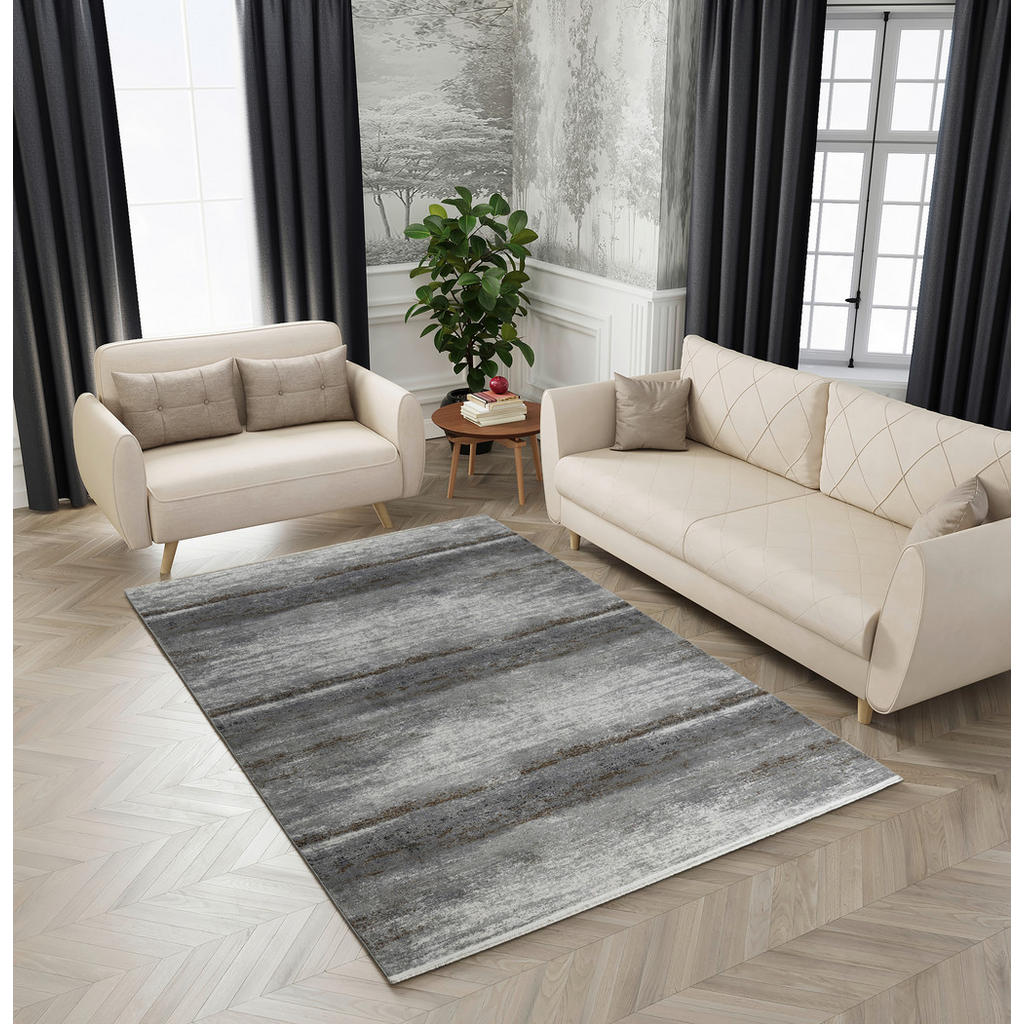 Thumbnail - Dieter Knoll Webteppich, Hellgrau, Textil, Abstraktes, rechteckig, 240x340 cm, Oeko-Tex® Standard 100, für Fußbodenheizu...