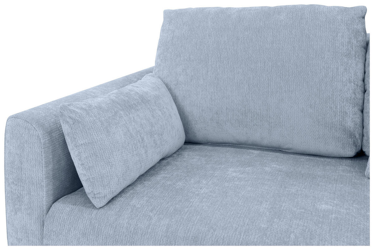 SCHLAFSOFA Chenille Hellblau  - Schwarz/Hellblau, KONVENTIONELL, Kunststoff/Textil (161/90/108cm) - Carryhome