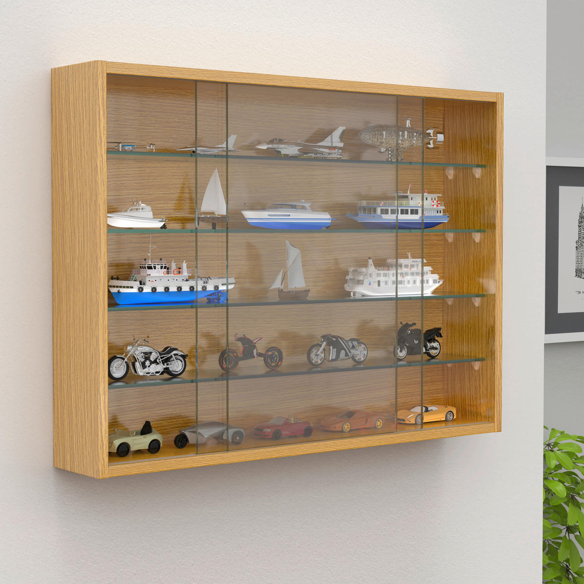 HÄNGEVITRINE in Honigeiche  - Honigeiche, Design, Glas/Holzwerkstoff (75/55/12cm) - MID.YOU