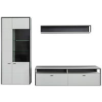 WOHNWAND  in Schwarz, Weiss 278/199/51 cm  - Weiss/Schwarz, Design, Glas/Holzwerkstoff (278/199/51cm) - Stylife