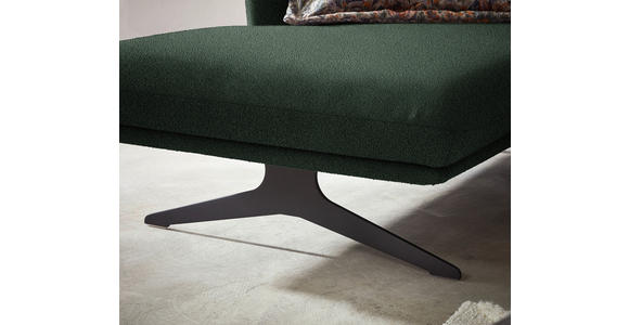 ECKSOFA in Flachgewebe Grün 152/259 cm - Schwarz/Grün, Design, Textil/Metall (152/259cm) - Dieter Knoll