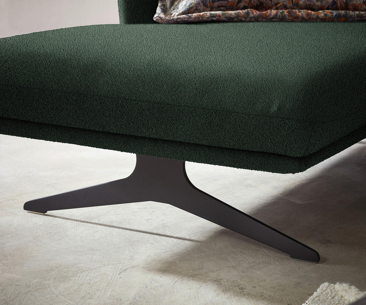 ECKSOFA in Flachgewebe Grün  - Schwarz/Grün, Design, Textil/Metall (152/259cm) - Dieter Knoll