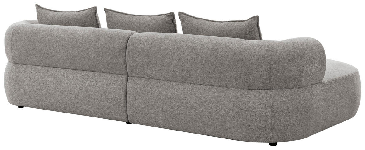 ECKSOFA in Chenille Grau  156/256 cm  - Schwarz/Grau, Design, Kunststoff/Textil (156/256cm) - Livetastic