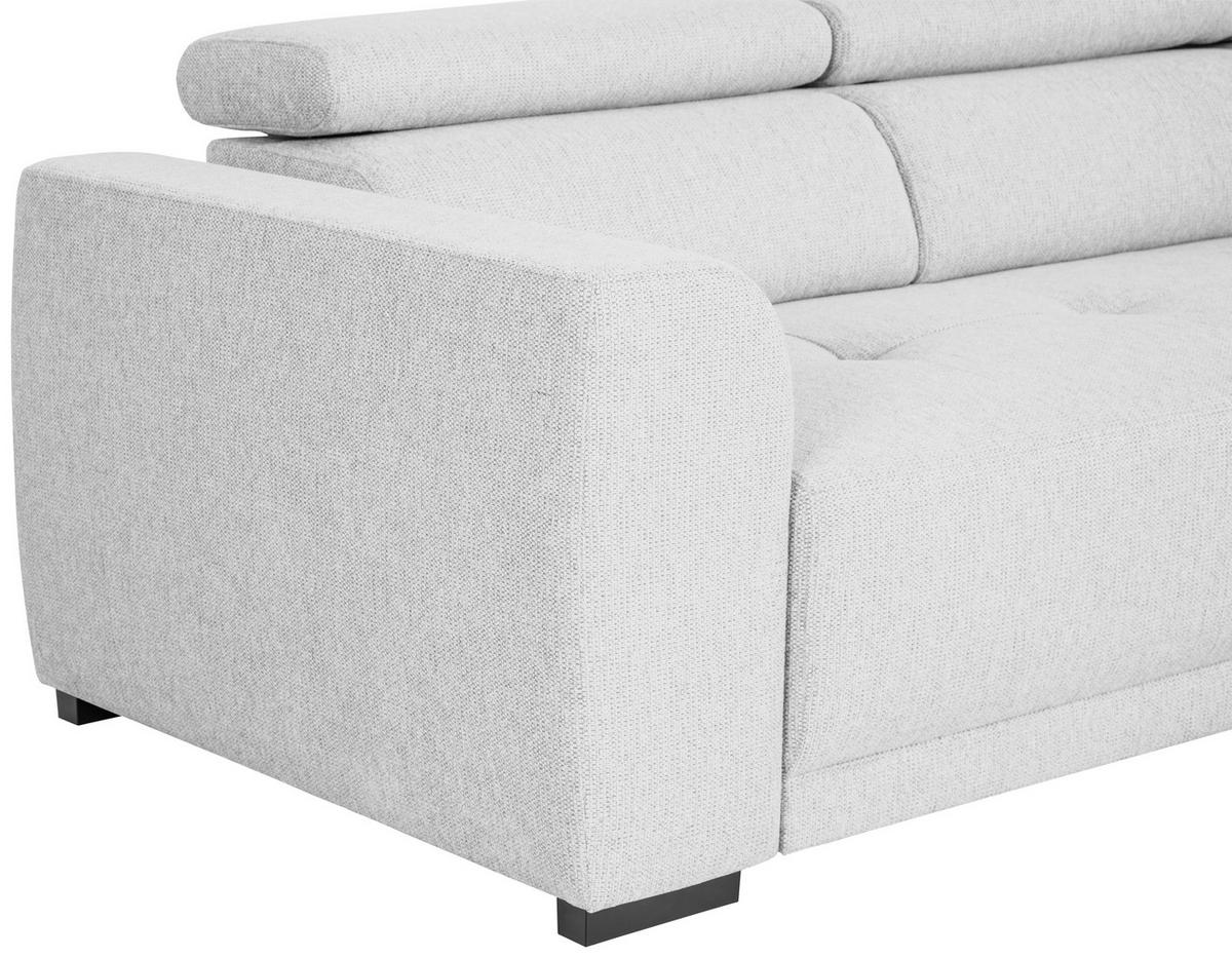 ECKSOFA in Struktur Silberfarben  - Silberfarben/Schwarz, Design, Kunststoff/Textil (205/284cm) - MID.YOU