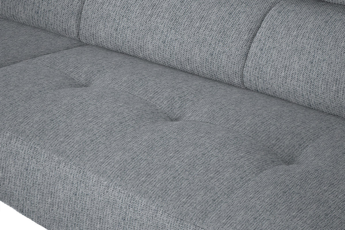 ECKSOFA in Webstoff Hellgrau  205/280 cm  - Hellgrau/Schwarz, Design, Textil/Metall (205/280cm) - Xora
