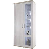 VITRINA 93/202/46 cm   - boje ariša/bijela, Konvencionalno, staklo/drvni materijal (93/202/46cm) - Xora