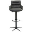 BARHOCKER in Metall, Leder Schwarz  - Schwarz, Design, Leder/Metall (54/105/53cm) - Dieter Knoll