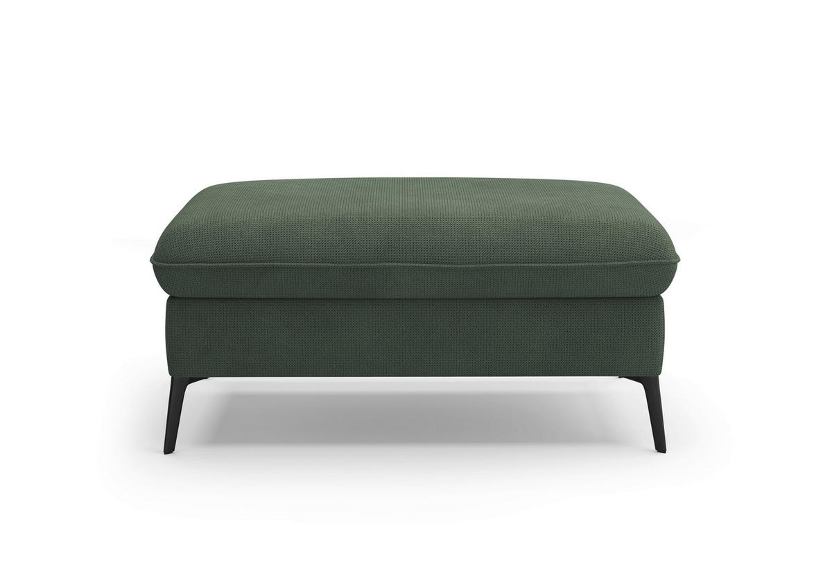 HOCKER Flachgewebe Grün  - Creme/Schwarz, KONVENTIONELL, Textil/Metall (104/47/69cm) - Sit & More