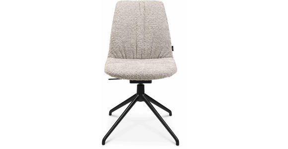 STUHL  in Aluminium Bouclé Metall, Textil  - Greige/Schwarz, Design, Textil/Metall (46/81,5-84,5/55cm) - Johann Jakob
