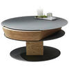 COUCHTISCH Wildeiche furniert ESG 80/35,5/80 cm rund Anthrazit, Eichefarben, Hellgrau  - Eichefarben/Anthrazit, Design, Glas/Holz (80/35,5/80cm) - Voglauer