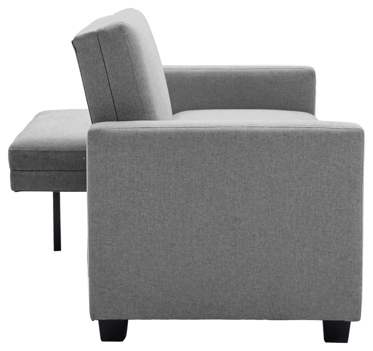 ZOFA S POSTELJNO FUNKCIJO,  siva tekstil  - črna/siva, Basics, umetna masa/tekstil (192/76/85cm) - P & B