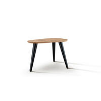 BEISTELLTISCH 60/40/42,5 cm Asteiche massiv Schwarz, Eichefarben Freiform  - Eichefarben/Schwarz, Design, Holz/Metall (60/40/42,5cm) - Linea Natura