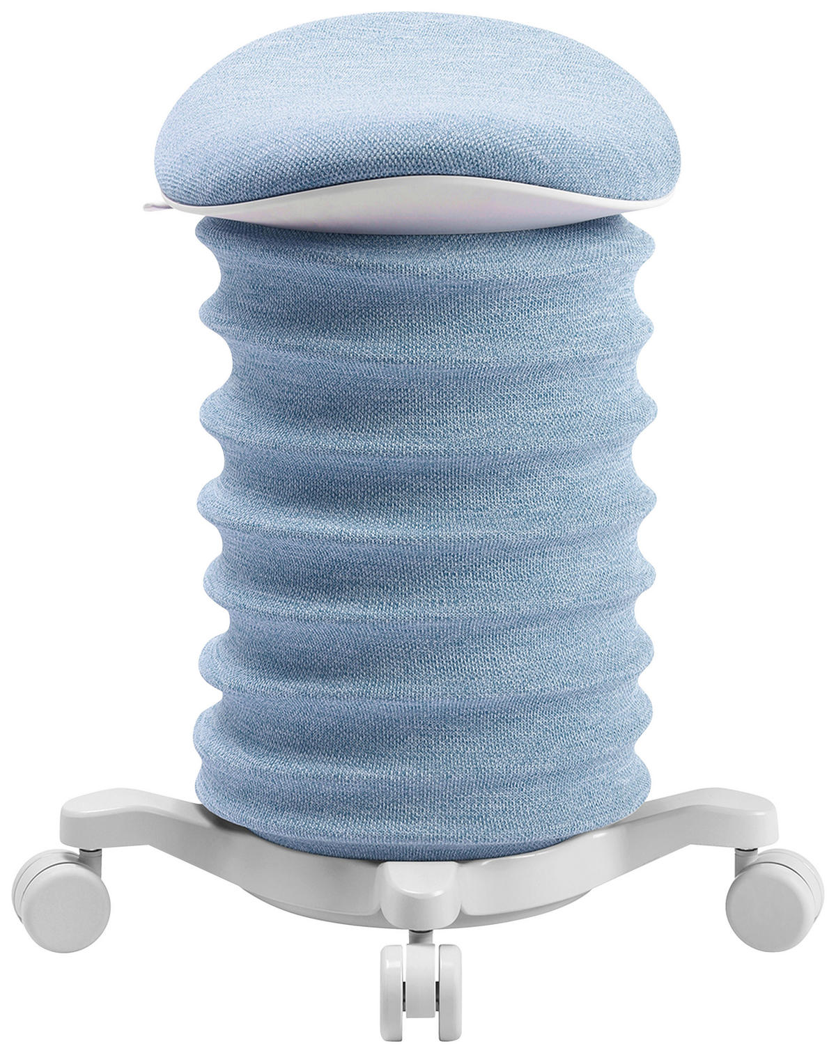 BÜROHOCKER Weiß, Hellblau  - Weiß/Hellblau, Design, Kunststoff/Textil (37,5/58-70/36cm) - Topstar
