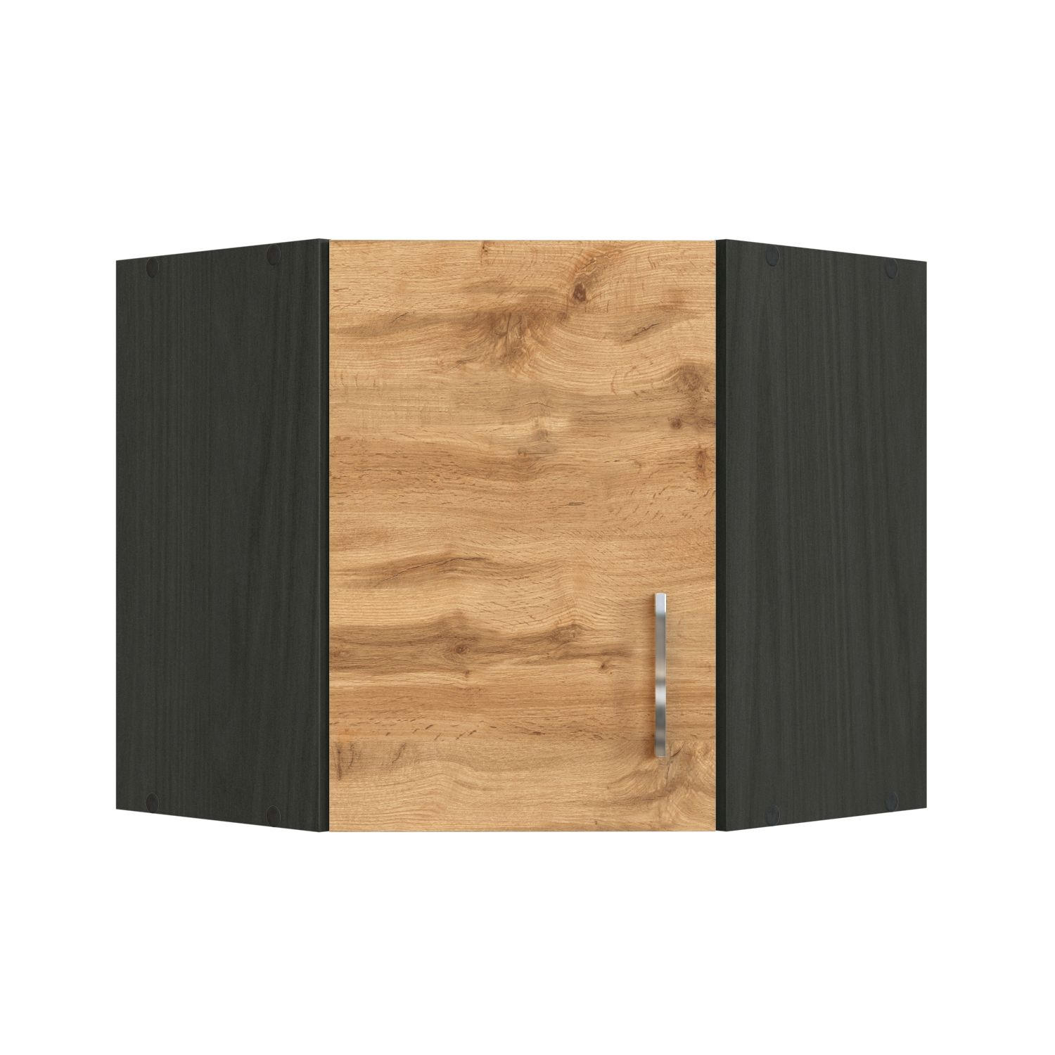 KÜCHENOBERSCHRANK 60/57/60 cm  in Anthrazit, Eiche Wotan  - Chromfarben/Anthrazit, Modern, Holzwerkstoff/Metall (60/57/60cm) - Held