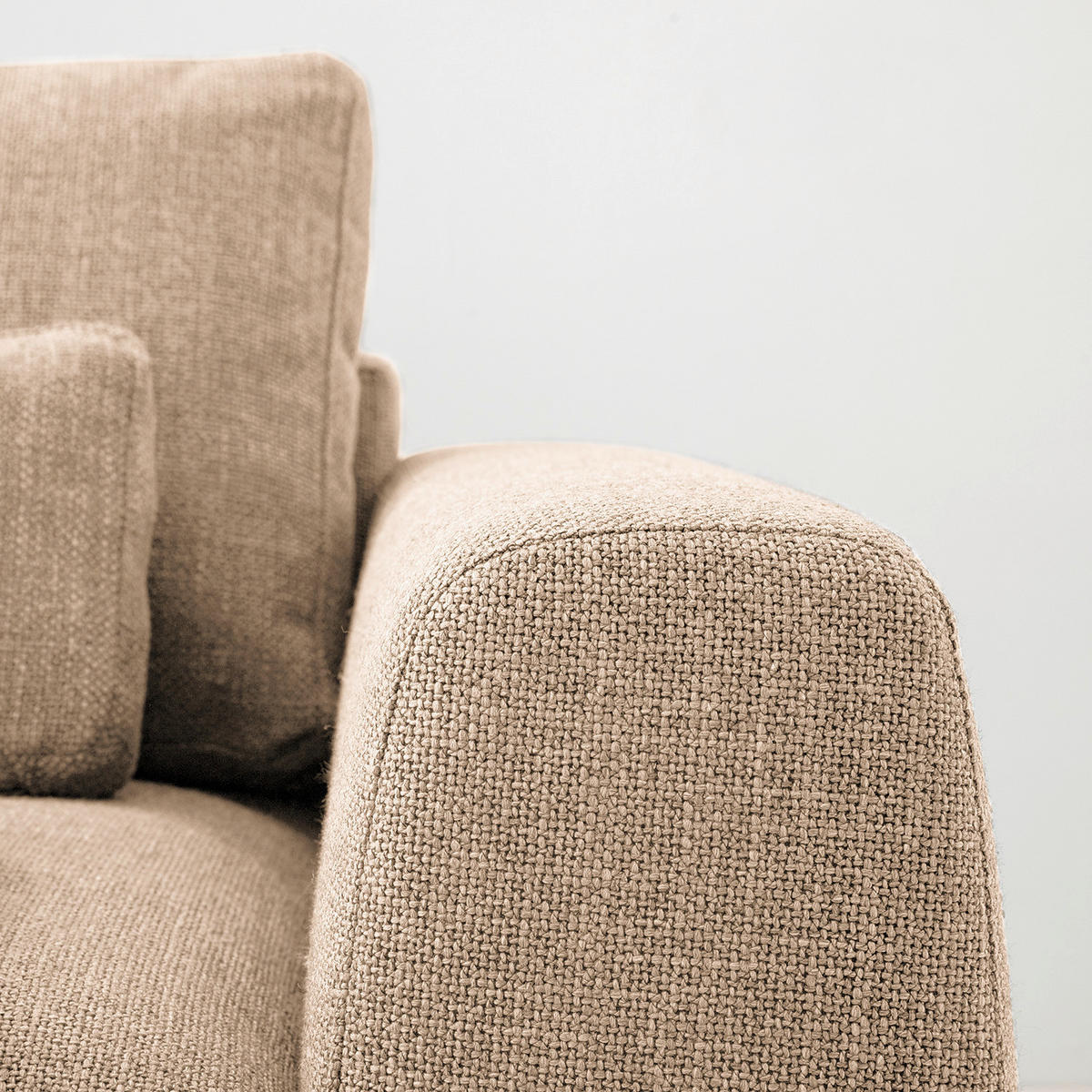 3-SITZER-SOFA Webstoff Beige  - Beige/Schwarz, Design, Kunststoff/Textil (250/80/117cm) - home24