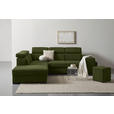 ECKSOFA  in Webstoff Dunkelgrün  - Dunkelgrün/Schwarz, KONVENTIONELL, Holz/Textil (244/283cm) - Carryhome