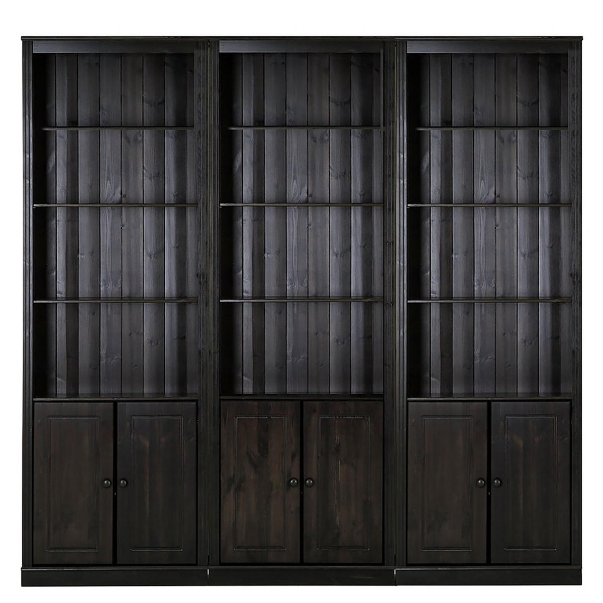 BÜCHERWAND Kiefer massiv Kieferfarben, Dunkelbraun  - Dunkelbraun/Kieferfarben, Design, Holz (223/222/34cm) - Livetastic