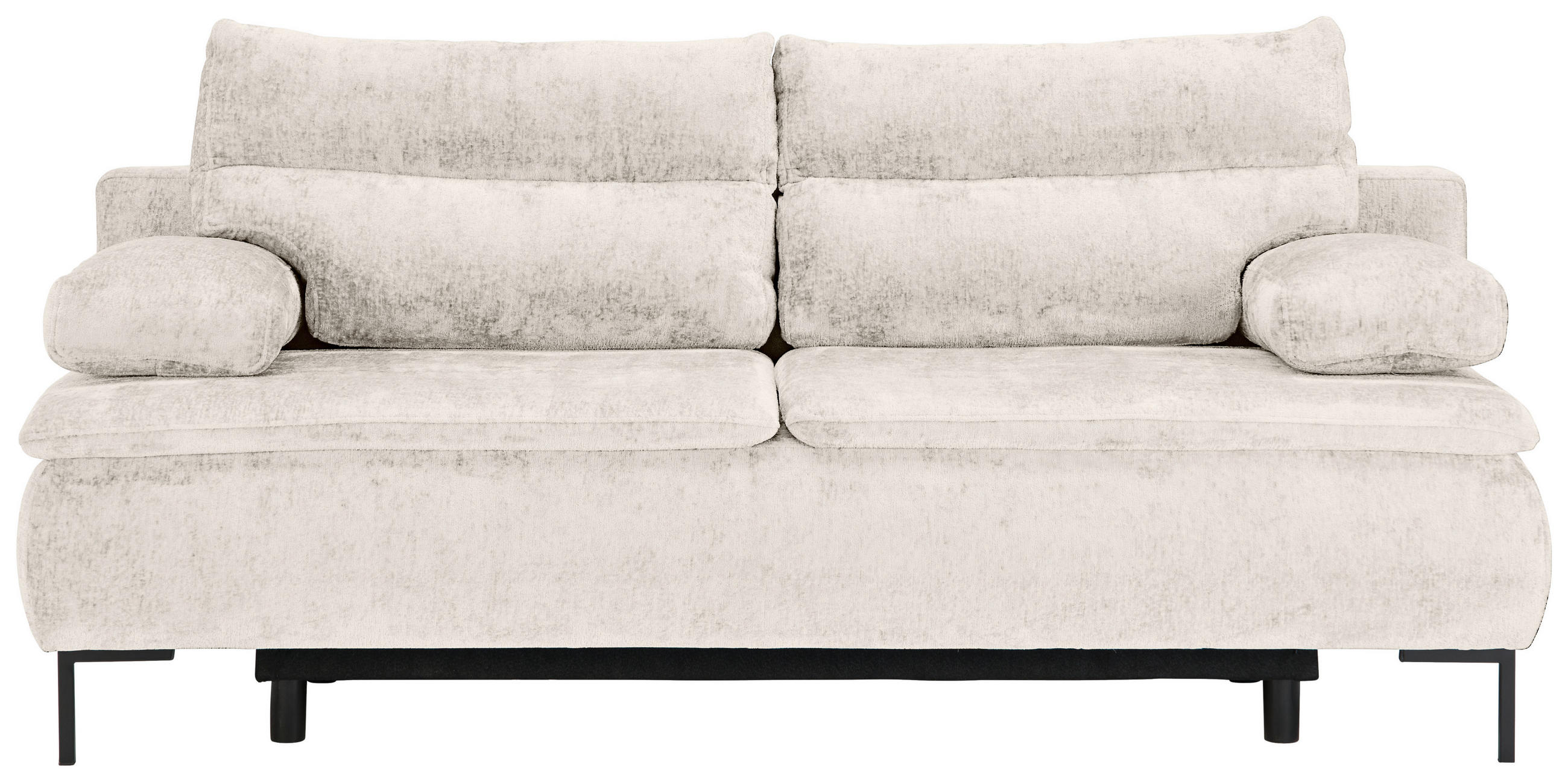 BOXSPRINGSOFA  mit Stoffauswahl Webstoff Beige  - Beige/Schwarz, Design, Textil/Metall (202/93/100cm) - Novel