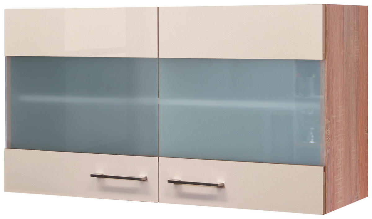 KÜCHENOBERSCHRANK 100/54,8/32 cm  in Sonoma Eiche, Kaschmir  - Kaschmir/Edelstahlfarben, MODERN, Holzwerkstoff/Metall (100/54,8/32cm) - FlexWell