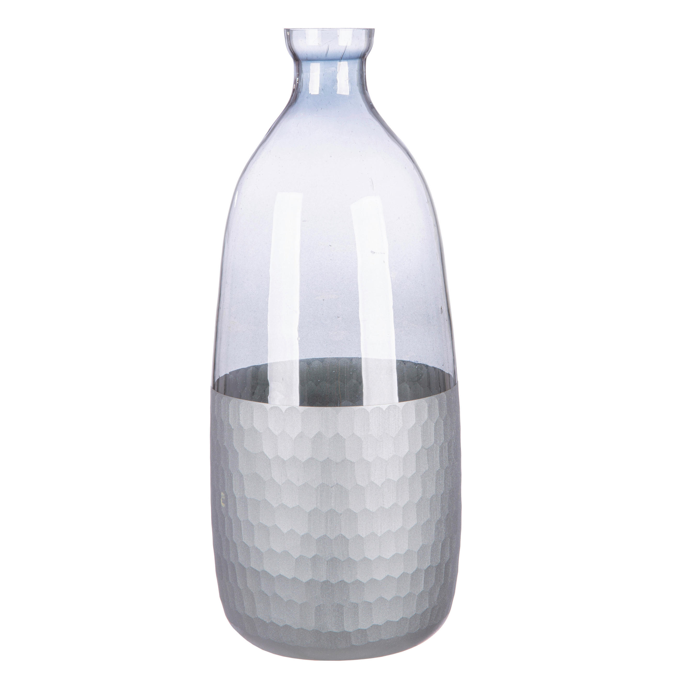 VASE  - Silberfarben/Grau, Basics, Glas (13/13/33cm)