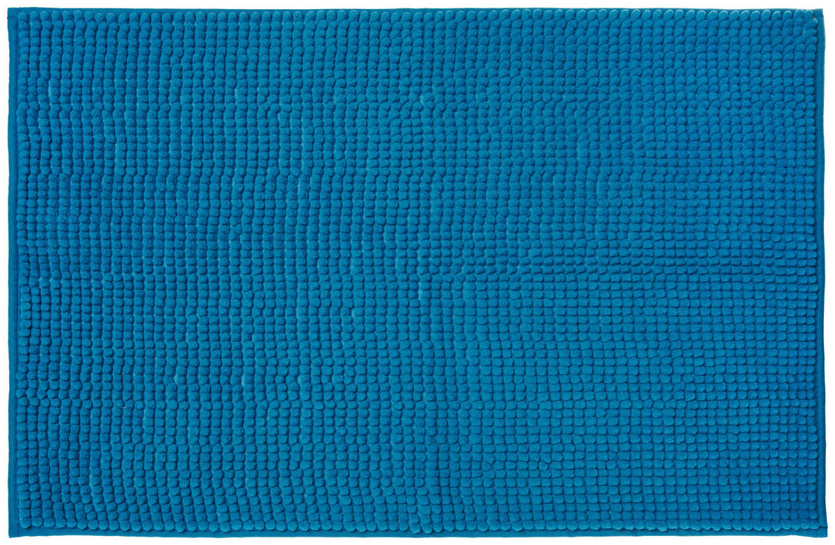 BADEMATTE YLVI Petrol 50/80 cm  - Petrol, Basics, Kunststoff/Textil (50/80cm) - Boxxx