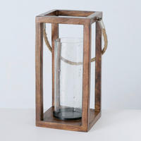 WINDLICHT  - Design, Glas/Holz (20/20/42cm) - Boltze Home