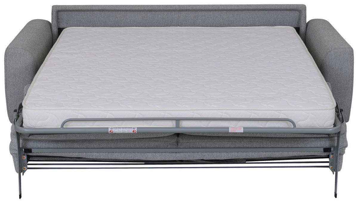 SCHLAFSOFA Webstoff Grau  - Schwarz/Grau, MODERN, Textil/Metall (219/92/101cm) - Livetastic