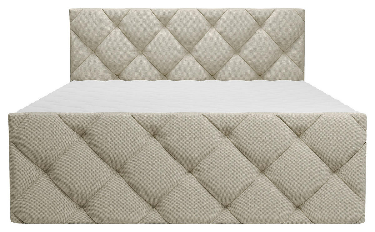 BOXBETT 160/200 cm  in Beige  - Beige/Schwarz, KONVENTIONELL, Kunststoff/Textil (160/200cm) - Carryhome