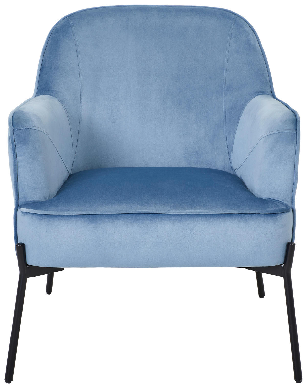 SESSEL in Samt Blau, Schwarz  - Blau/Schwarz, Trend, Textil/Metall (69/81/64cm) - Xora