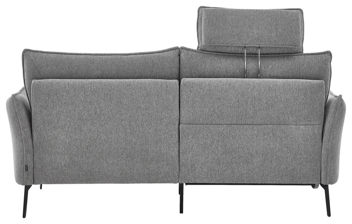 3-SITZER-SOFA  in Chenille Grau Modern  - Schwarz/Grau, KONVENTIONELL, Textil/Metall (184/90/92cm) - Elegando