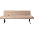 SITZBANK 220/87/70-86 cm  in Beige  - Beige/Schwarz, KONVENTIONELL, Textil/Metall (220/87/70-86cm) - Moderano