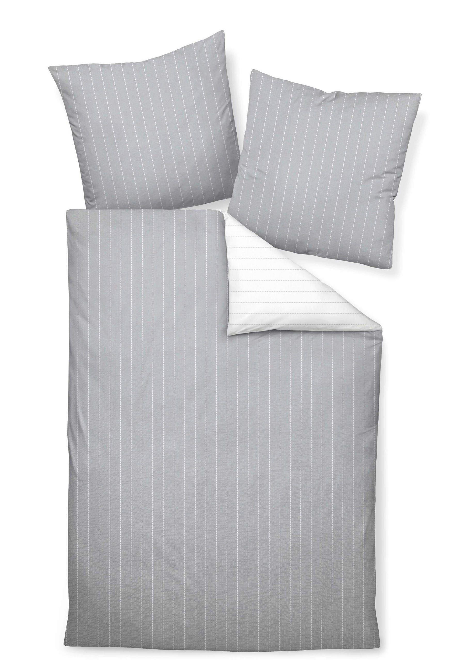 WENDEBETTWÄSCHE TANGO Seersucker 240/220 cm  - Silberfarben, Basics, Textil (240/220cm) - Janine