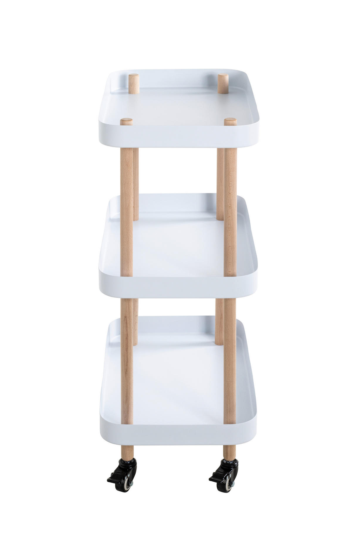 SERVIERWAGEN in Naturfarben, Weiß, Buchefarben  - Buchefarben/Naturfarben, MODERN, Holz/Metall (50/30/76cm)