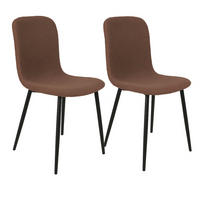STOLSET 2 styck bouclé  - svart/mörkbrun, Modern, metall/textil (44/81/52cm) - MID.YOU