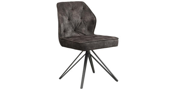 STUHL   Webstoff  Schwarz, Graugrün  - Schwarz/Graugrün, Design, Textil/Metall (50/85/60cm) - Carryhome