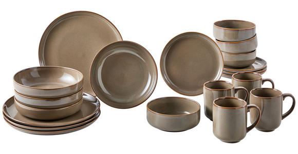KOMBISERVICE Marbella 20-teilig  - Braun, Trend, Keramik - Novel