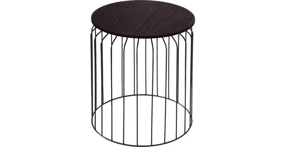 BEISTELLTISCH Schwarz rund - Schwarz, Design, Holzwerkstoff/Metall (40/45cm) - Ambia Home