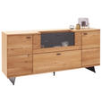 SIDEBOARD Wildeiche  190/87/44 cm  - Wildeiche/Anthrazit, Natur, Glas/Holz (190/87/44cm) - Linea Natura